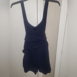 Navy Blue Sleeveless Romper, This Is A 2 In 1 Dress. It Has Shorts Underneath.